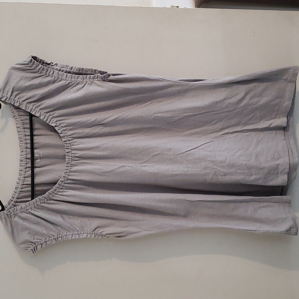 Ann Taylor Loft Sparkly Gray Top